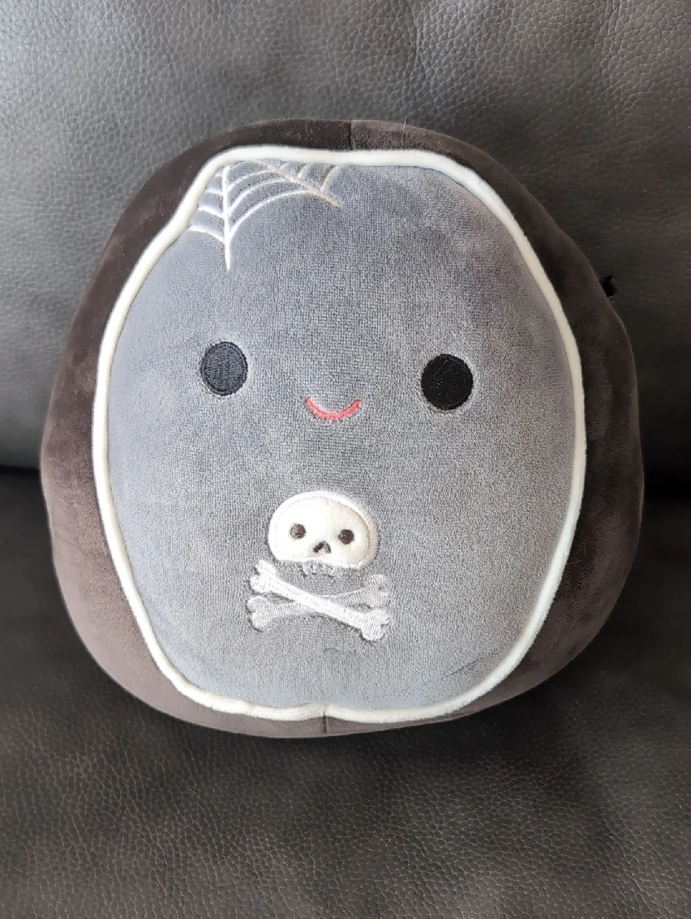 Squishmallow Gray Skull Plush Pillow
